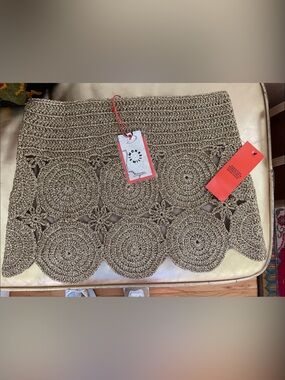 Simon Miller Crochet Circle Knit Top in Beige